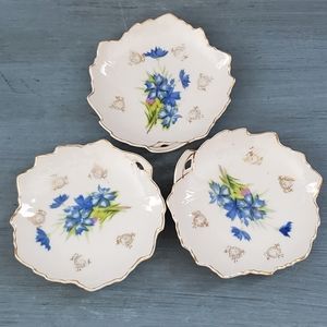 Handpainted Porcelain Leaf Shaped Dishes